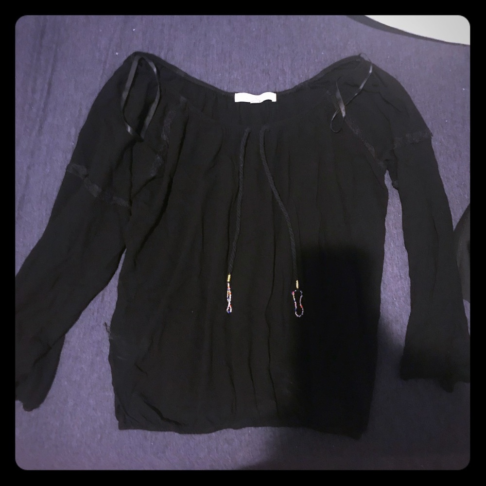 Black off the shoulders shirt!